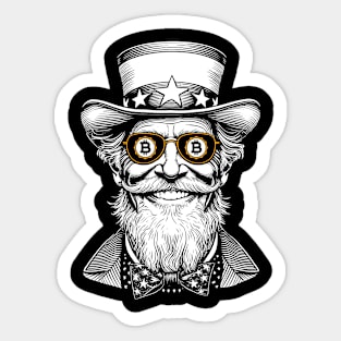 Bitcoin Uncle Sam USA Funny Cryptocurrency Crypto Trader Sticker